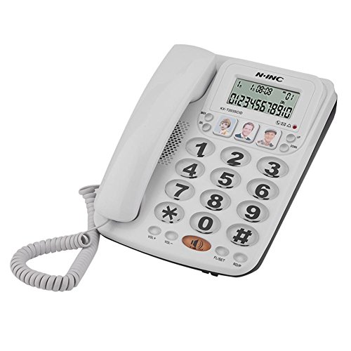 VBESTLIFE Schnurgebundenes Telefon, 2-Schnur Telefon mit Freisprecheinrichtung und Anrufer ID für Home/Office
