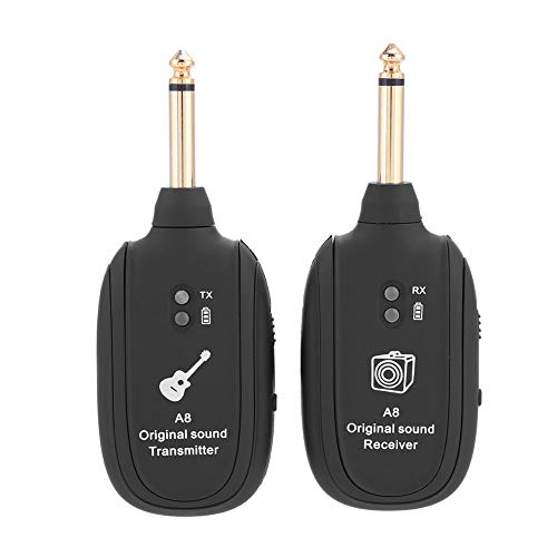 Guitar Wireless System, Wireless Audio Transmission Set mit Receiver Transmitter für E-Gitarren-Bass-Violine, ausgestattet mit USB-Ladekabel