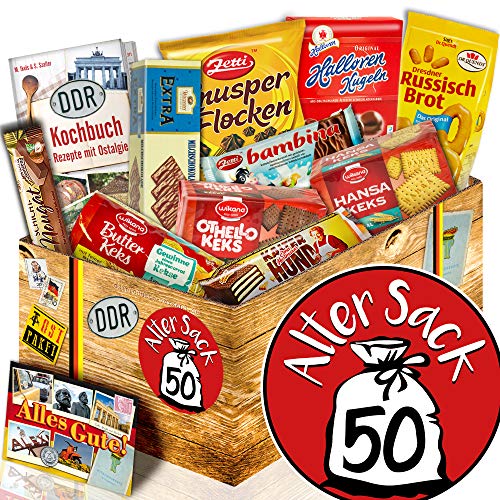 Süßes Gebäck / DDR Set / Alter Sack 50 / Geburtstagsgeschenk Mann