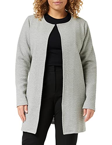 Vila Clothes Damen VINAJA New Long JKT Blazer, Grau (Light Grey Melange), 34 (Herstellergröße: XS)