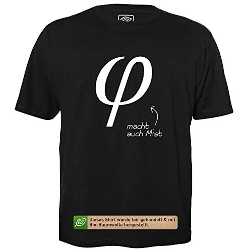 Kleinphi Macht auch Mist - Herren T-Shirt für Geeks mit Spruch Motiv aus Bio-Baumwolle Kurzarm Rundhals Ausschnitt, Größe XL