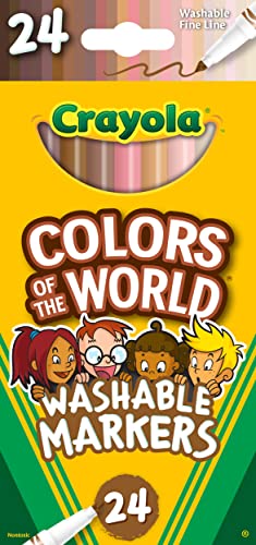 Crayola Colors Of The World Fine Line Washable Markers 24/Pk-587810