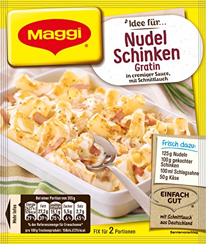 Maggi fix & frisch für Nudel-Schinken Gratin, 45er Pack (45 x 28 g)