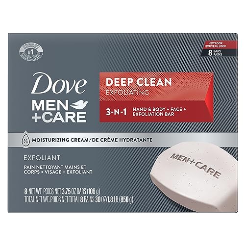 Dove Men+Care Body and Face Bar, Deep Clean 4 oz, 8 Bar by Dove