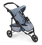 Bayer Chic 2000 - Puppenbuggy Lola, Jogging-Buggy, Puppenjogger, Puppenwagen, Jeans blau