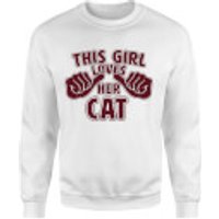 This Girl Loves Her Cat Pullover - Weiß - L - Weiß