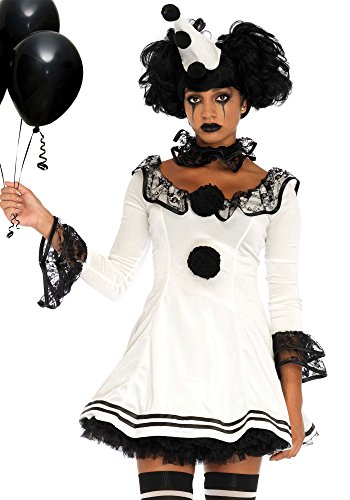 Leg Avenue 86658" Pierrot Clown Kostüm, Weiß/schwarz, Small (EUR 36/38)