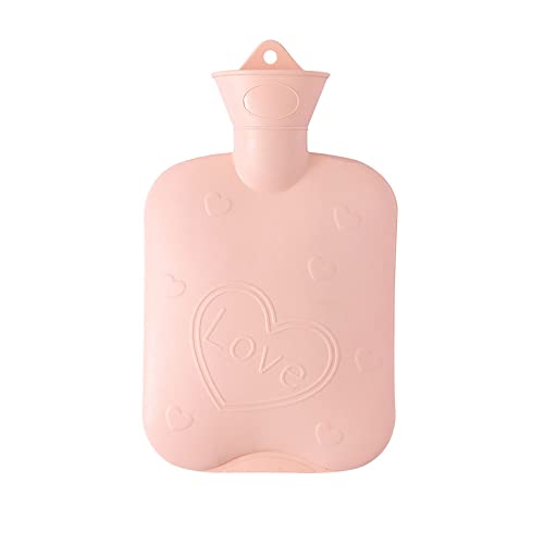 VIKIMO Wärmflasche mit Bezug, Wärmflasche, Wärmflasche, Wärmbeutel mit Bezug PVC Großes Fassungsvermögen, verwendet für Nackenschulter, Fußwärmer, drei Farboptionen (1000 ml), Rosa (Farbe: Roze)
