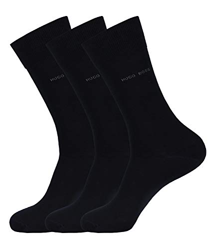 BOSS HUGO Herren Socken Strümpfe Business Marc RS Uni 50388436 3 Paar, Farbe:Schwarz, Größe:43-46, Artikel:50388436-001 black