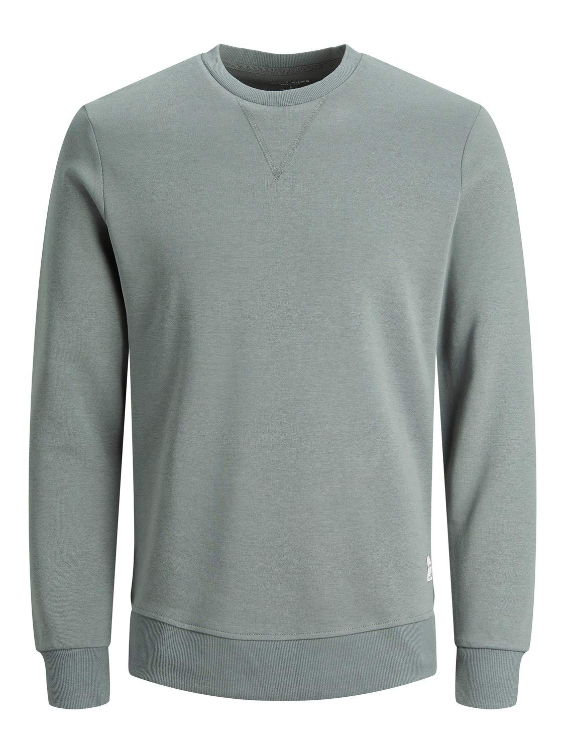 Herren Jack & Jones Basic Sweater | Langarm Sweatshirt Rundhals Pullover | Einfarbiger Jumper JJEBASIC, Farben:Grau-4, Größe Pullover:M