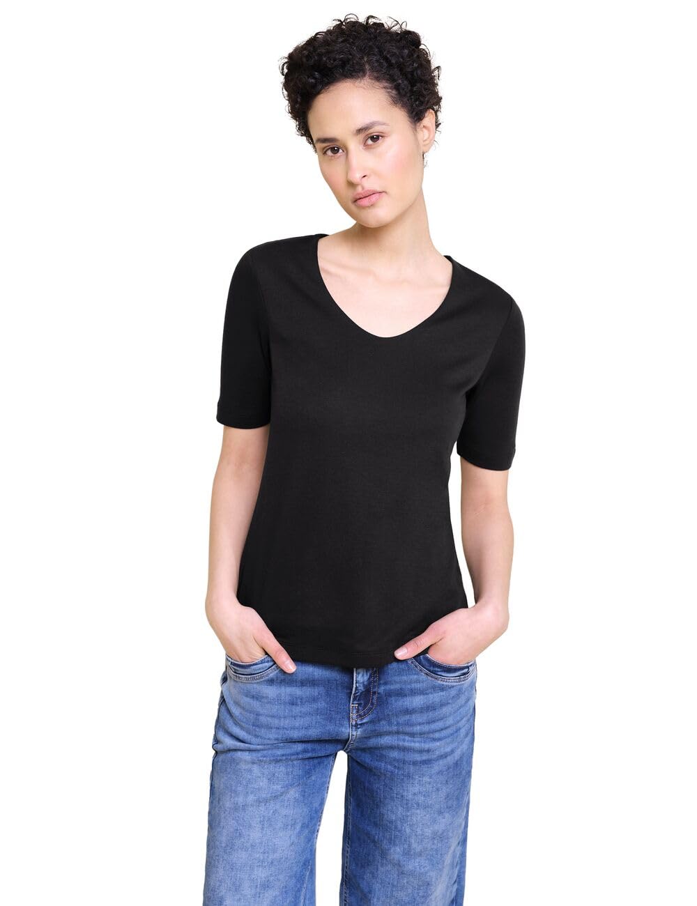 Street One Damen Palmira T-Shirt, Black (Schwarz), 34