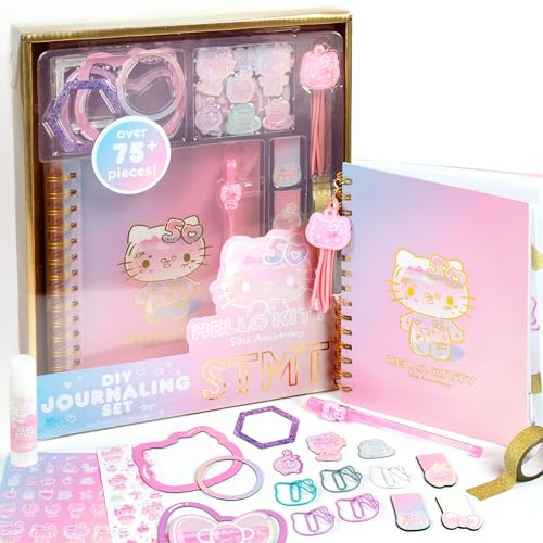 Hello Kitty Offizielles Sanrio Tagebuch-Set zum 50. Jahrestag von STMT, niedliches Schulbedarf, Schreibwaren, lustiger Bürobedarf, Sanrio-Schreibwaren, tolles Geschenk-Set