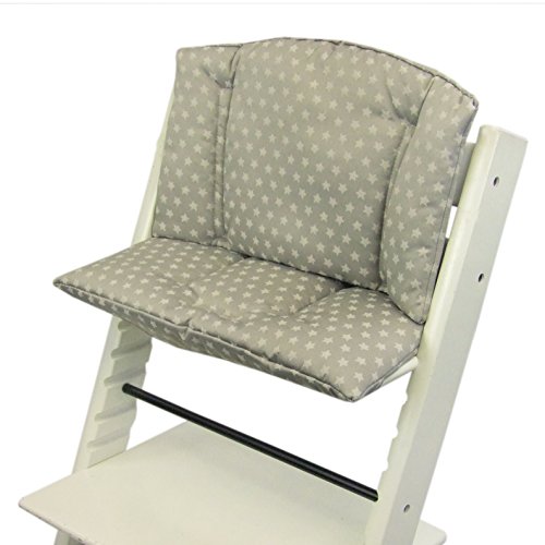 BAMBINIWELT Ersatzbezug Bezug Sitzkissen Kissen-Set Sitzverkleinerer kompatibel mit STOKKE Tripp Trapp für Hochstuhl-Kinderstuhl STERNE (beige Sterne)