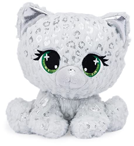 GUND P.Lushes Pets Gem Stars Collection, Deidra Van Drip Leopard Stofftier, Grau/Silber, 15,2 cm