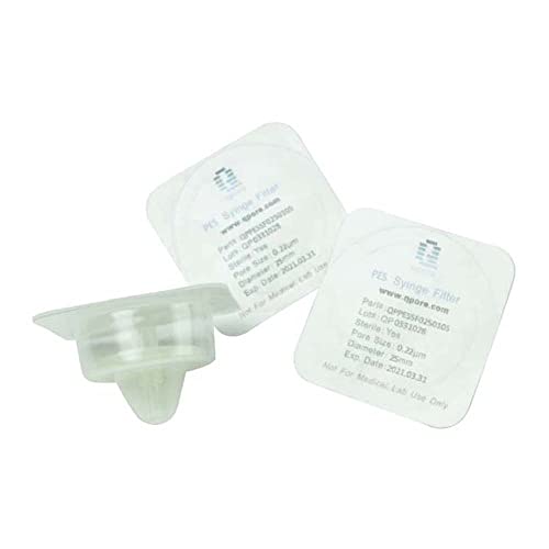 qpore 6-0044 Polypropylen/Polyethersulfon Spritzenvorsatzfilter, Steril, 0.22µm Porengröße, DM Außen 25mm, Weiß, 100 Stück