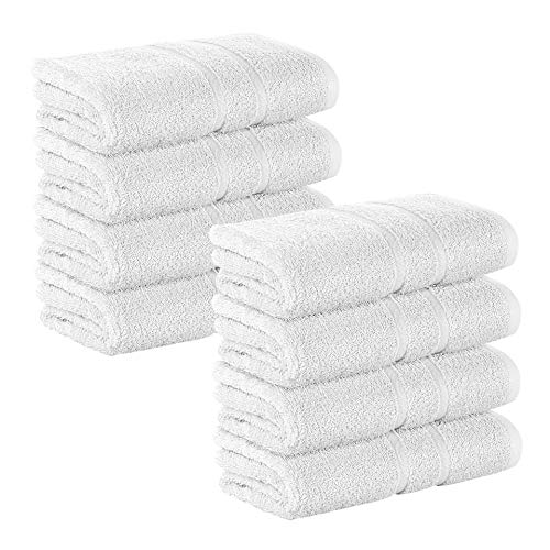 8 Stück Premium Frottee Handtücher 50x100 cm in weiß von StickandShine in 500g/m² aus 100% Baumwolle