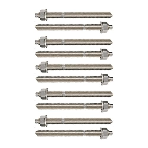 10er Set Ankerstangen Schwerlast Stahl verzinkt oder Edelstahl (Edelstahl, M8 x 110 mm)