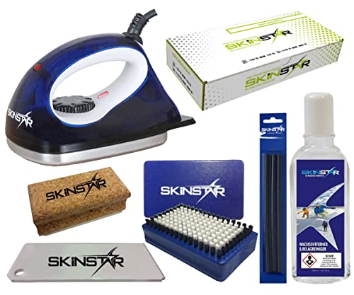 SkinStar Skiwachs Starter Set Natural Wax Bürste Reiniger Belag ausbessern 7pcs