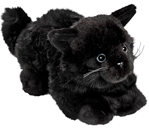 Katze liegend, schwarz als Plüschtier, Kuscheltier, ca. 20cm von Carl Dick 1308004