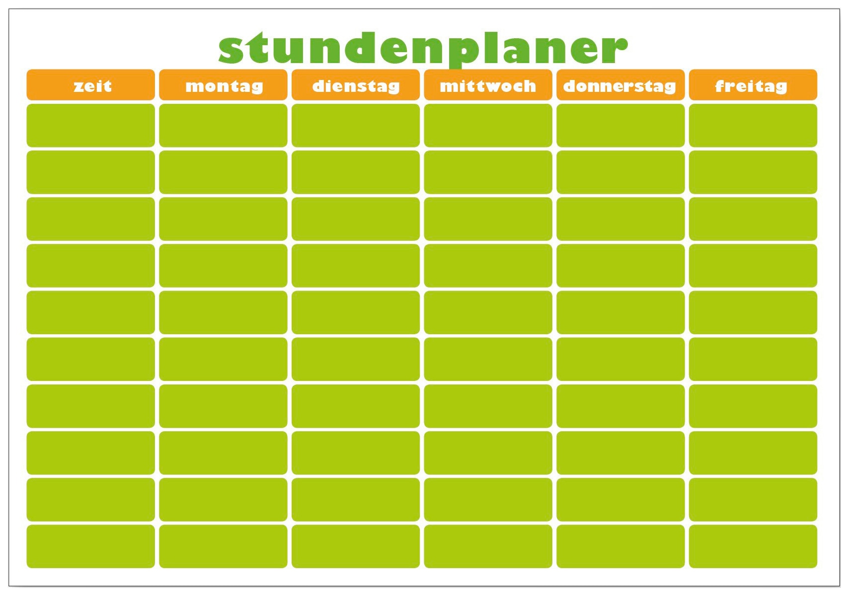 MySpotti Wandsticker Memo Kids Stundenplaner orange-grün, (1 St.), mit Whiteboard-Oberfläche