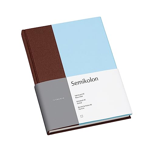 Semikolon (364845) Notizbuch A5 Cutting Edge dotted Pecan - Ice mit Bucheineneinband, 172 FSC-zertifizierte Seiten Elafin-Papier und Lesezeichen