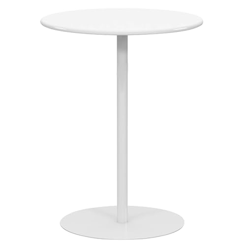 Aqkgtj Moderner, stilvoller runder Couchtisch, Kleiner Beistelltisch, Sofatisch aus Metall, moderner Kleiner Tisch für Schlafzimmer, Wohnzimmer, 40 x 50 cm (Color : White, Size : 40x50cm)