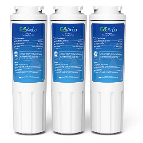 EcoAqua EFF-6007A Wasser-Kühlschrankfilter Kompatibel mit Maytag UKF8001, UKF8001AXX, UKF8001P, WF50, WF51, WF50-NI300, EDR4RXD1, Whirlpool 4396395, Kenmore 9006, 46-9006, KitchenAid 4396548 (3)