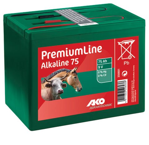 PREMIUMLINE Weidezaunbatterie Trockenbatterie Alkaline 9V 75 Ah