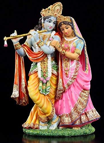 Krishna und Radha Figuren bunt - Hindu Götter