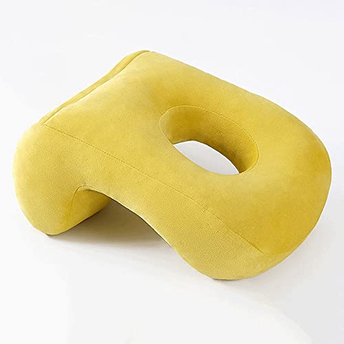 XANAYXWJ Travel Comfort Pillow - Stützendes Nackenkissen für Büro, Flug und Sommerschlaf - Gelbes Memory-Foam-Bubble-Kissen