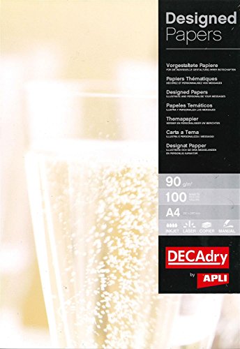 APLI dsc699 Pack 100 Blatt illustrierte Schnitt Champagner A4 90 g