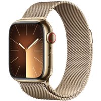 APPLE Watch Series 9 GPS + Cellular 41mm Gold Stainless Steel Case with Gold Milanese Loop (MRJ73QF/A)