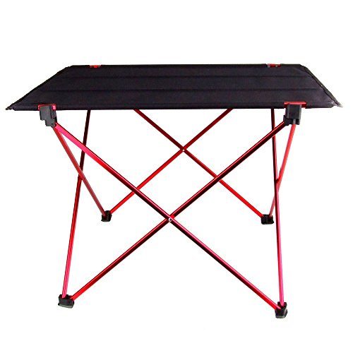 Gaetooely Bewegliche Faltbare Klapptisch Schreibtisch Camping -Picknick 6061 Aluminium Alloy Ultra-Light(schwarz +rot)