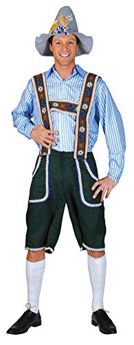Karneval-Klamotten Kostüm Lederhose Herren Peter Bayer Bayern-Hose Trachten-Hose Oktoberfest Tirol Herrenkostüm 56/58