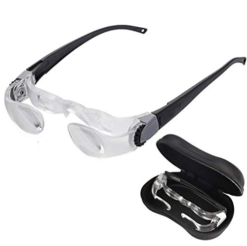 Pixier Max TV Fernsehbrille,Lupenbrille- 2.1X,0~-3 Dioptrieneinstellung – Kopfbandlupe Stirnlupe Brillenlupe Für Brillenträger, Lesen, Handwerk, Juweliere, Nähen,Reparatur a /