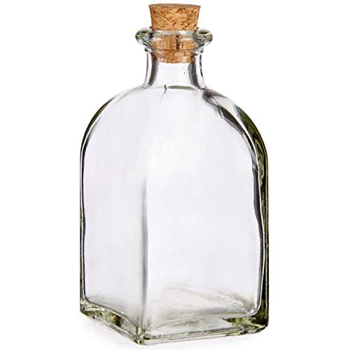 Flaschen aus Glas mit Deckel aus Kork - Essigspender - Ölspender - Glasflasche mit Korken Größe 12 x 250 ml