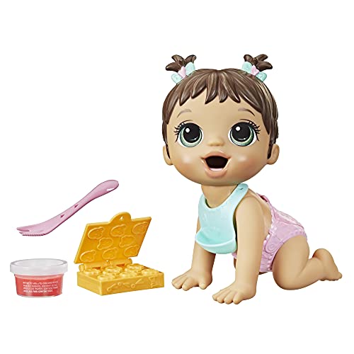 Baby Alive Lil Snacks Puppe, Eats and Poops, Snack-Themed 20,3 cm Babypuppe, Snackbox-Form, Spielzeug für Kinder ab 3 Jahren, braunes Haar