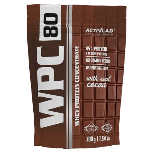 Activlab WPC 80 STANDARD 700g, Proteinpulver, Muskelaufbau, Fettreduktion, Molkenproteinkonzentrat, Effektiver Muskelzuwachs & Regeneration | 73,4g Protein pro 100g, Milchschokolade
