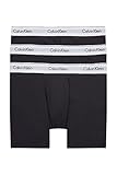 Calvin Klein Herren 3er Pack Boxer Briefs Baumwolle mit Stretch, Schwarz (Black/Black/Black), L
