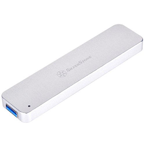 SilverStone SST-MS09S - Externes SATA zu M.2 SSD-Gehäuse, USB 3.1 Gen.2, silber