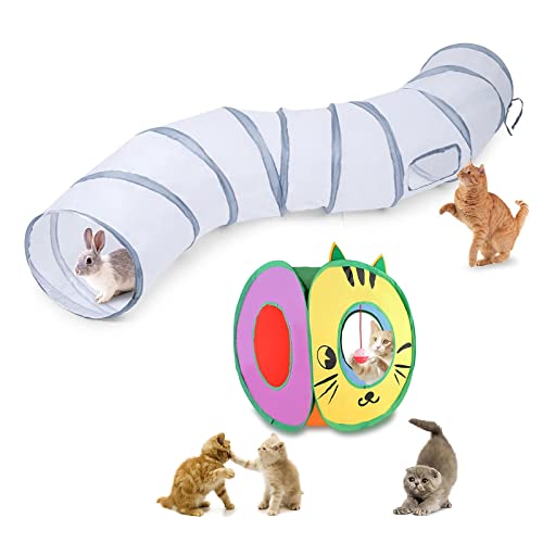 Katzentunnel Spielzeug, Zusammenklappbares Katzenspielzeug, Interaktives Kaninchentunnel Für Drinnen Und Draußen Tragbarer, Für Katzen Kaninchen Welpen Und Meerschweinchen