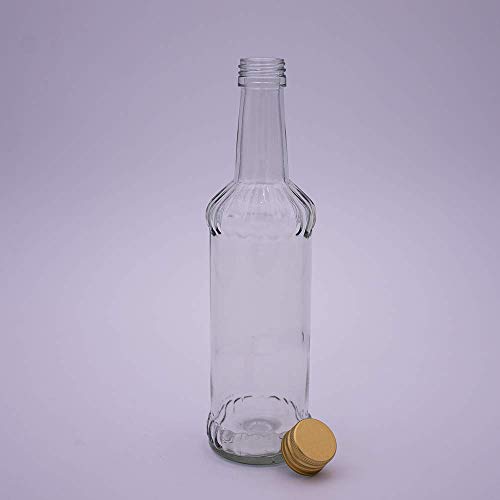 12 kleine Glasflaschen mit Schraubverschluss – Mini Glasflaschen 350 ml verwendbar als Schnapsflaschen klein, Likörflaschen oder kleine Flaschen zum Befüllen mit Spirituosen Aller Art