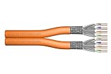 DIGITUS 100 m Cat 7 Netzwerkkabel - S-FTP (PiMF) Duplex - BauPVO Dca - LSZH Halogenfrei - 1200 MHz Kupfer AWG 23/1 - PoE+ Kompatibel - LAN Kabel Verlegekabel Ethernet Kabel - Orange