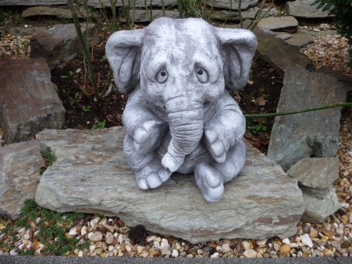 Elefant Frostfeste Steinfigur Gartenfiguren für Haus und Garten