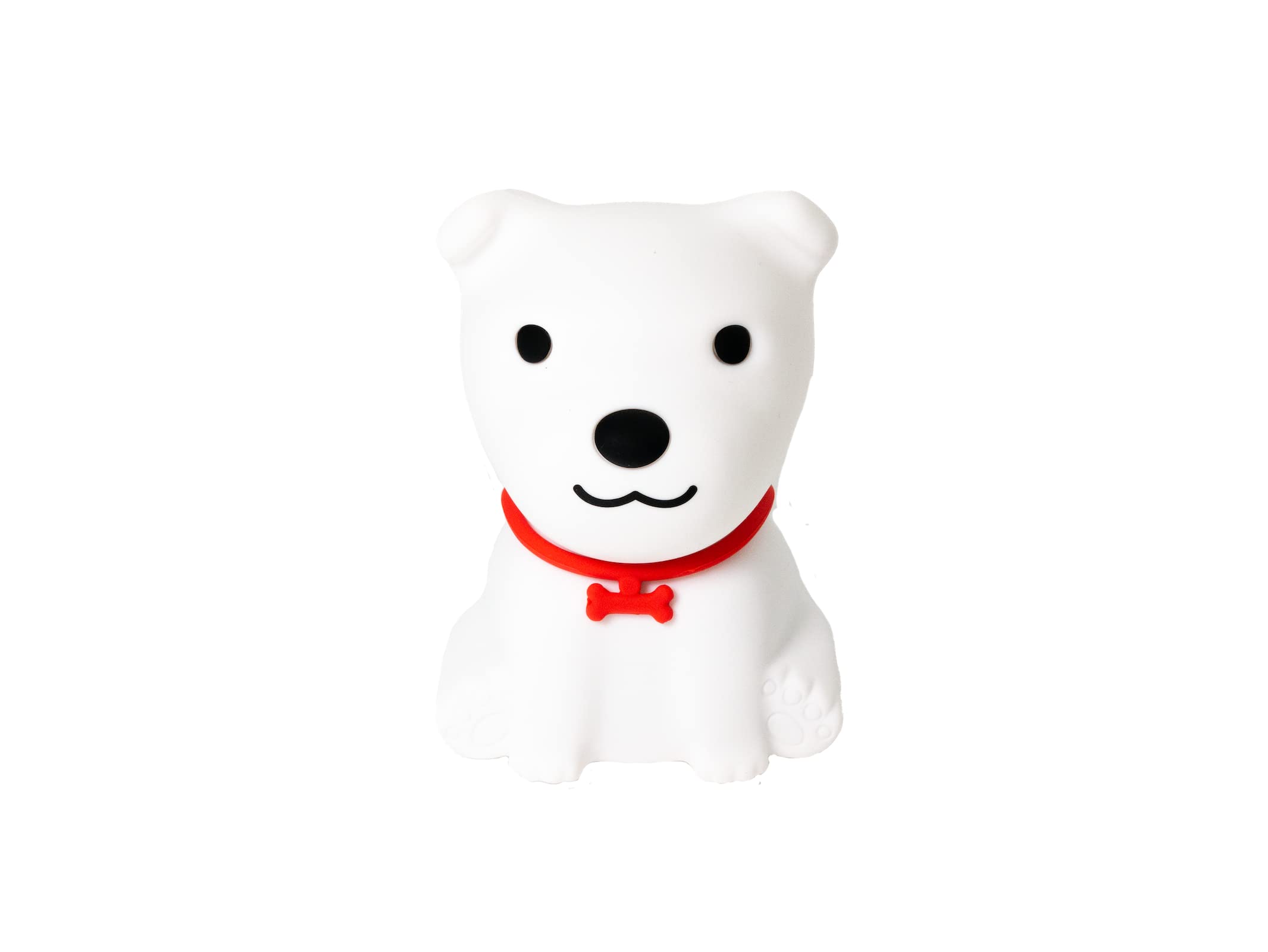 InnioGIO GIOdog, Nachtlicht als Hund aus Silikon für Kinder, Aufladbar per Micro-USB, Deko für Baby- & Kleinkinderzimmer, Einschlafhilfe für Kids, LED Lampe in Tierform White