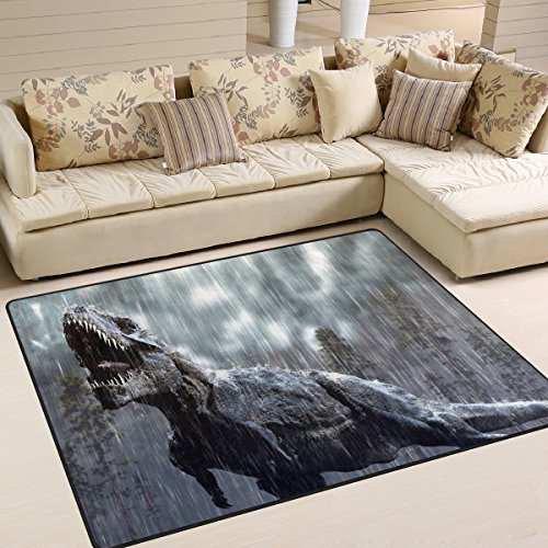 Use7 Teppich mit Dinosaurier-Motiv, für Wohnzimmer, Schlafzimmer, 160 x 122 cm
