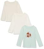 Amazon Aware Mädchen Langarm-Shirt aus Bio-Baumwolle, 3er-Pack, Take Care/Aufdruck, 8 Jahre