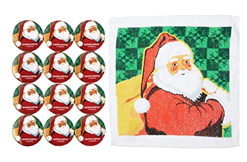 Bada Bing Handtuch 12er Set - Einzigartiges magisches Handtuch - 100% Baumwolle - Zaubertuch - Weihnachtshandtuch - Santa Claus Adventskalender - 30 x 30 cm