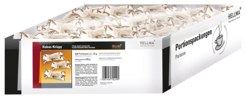 Hellma Kokos-Krispy, Weiße Schokolade mit Knusperkern, einzelverpackt - 400St. - 2x