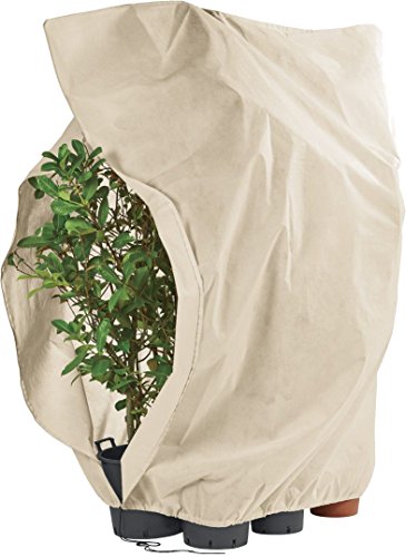 FLORABEST ® XXL Pflanzen-Frostschutzvlies mit Reißverschluss und Kordelzug, ca. 2,40 x 2,00 m (sand)